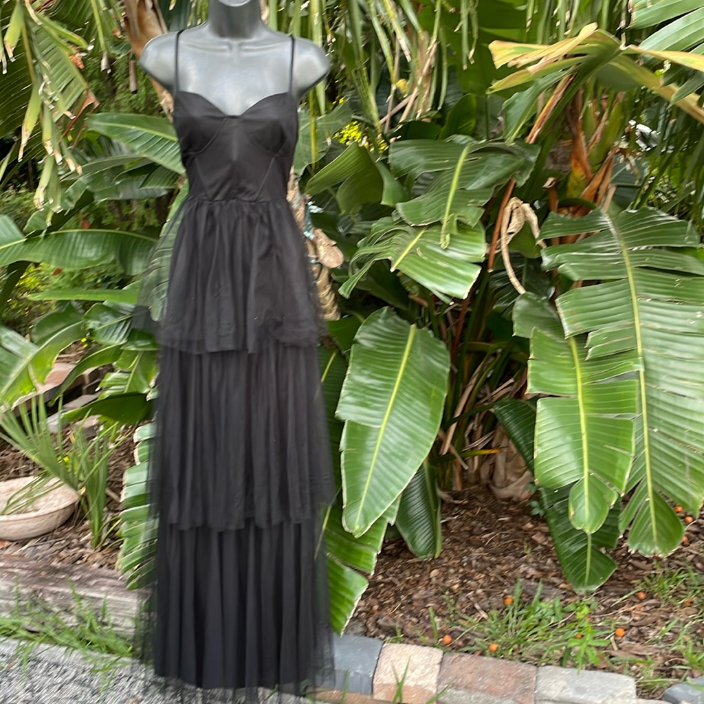 Lulu Slip Style Corset, Tiered Ruffle Gown